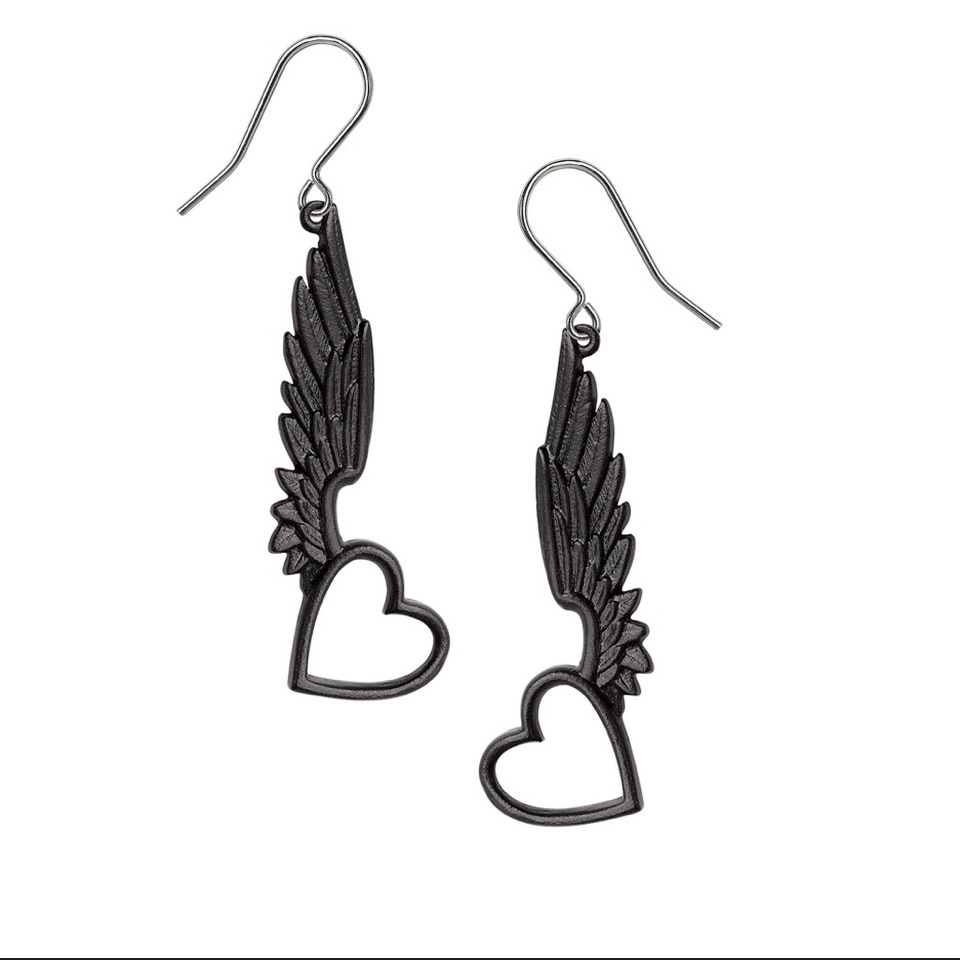 Alchemy Gothic Passio Wings Of Love Pewter And Stainless Steel Hooks Nwt
